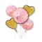 Bouquet de 5 ballons métallisés roses pour bébé fille